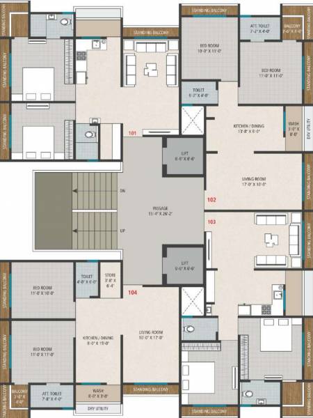  swayam-bliss Block E Cluster Plan from 1st to 12th Floor