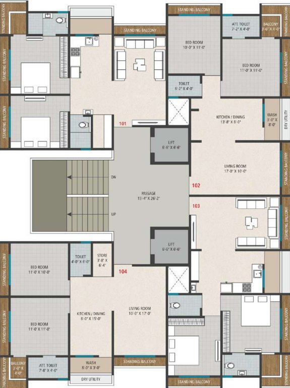  swayam bliss Block E Cluster Plan from 1st to 12th Floor