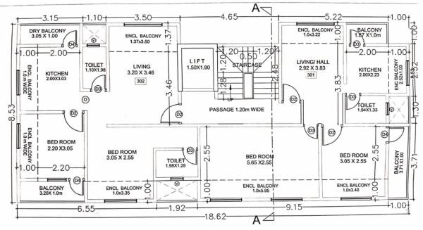  m-and-m-morya M And M Morya Cluster Plan For 3rd Floor