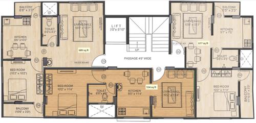  m-and-m-morya M And M Morya Cluster Plan From 1st To 4th Floor