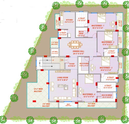  le-foyer Le Foyer Cluster Plan For 3rd Typical Floor