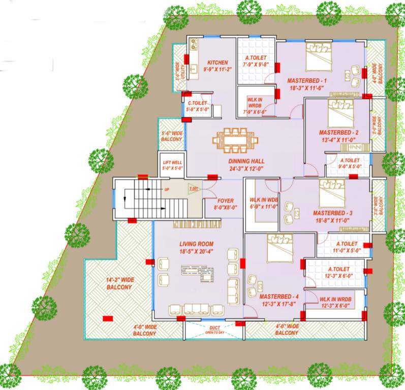  le foyer Le Foyer Cluster Plan For 3rd Typical Floor
