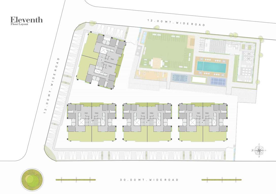  shree siddheshwar hazelwood Block A, B, C And D Cluster Plan For 11th Floor