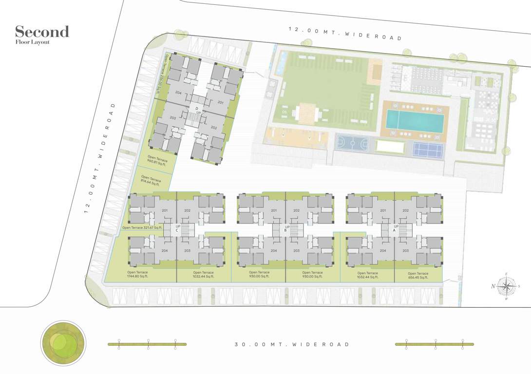  shree siddheshwar hazelwood Block A, B, C And D Cluster Plan For 2nd Floor