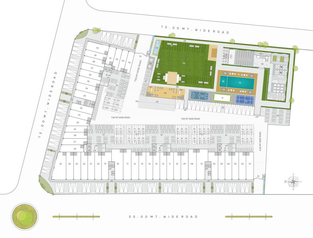  shree siddheshwar hazelwood Block A, B, C And D Cluster Plan For Ground Floor