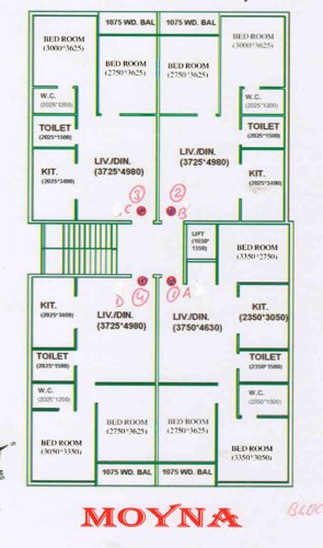  tiya-moyna-enclave Moyna Cluster Plan For Typical Floor