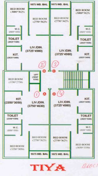  tiya-moyna-enclave Tiya Cluster Plan For Typical Floor