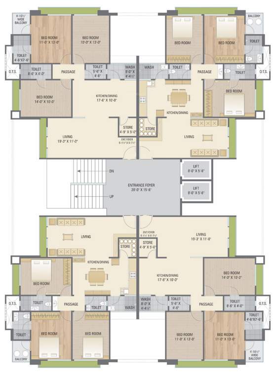  sai aashish paradise A Cluster Plan From 1st To 14th Floor