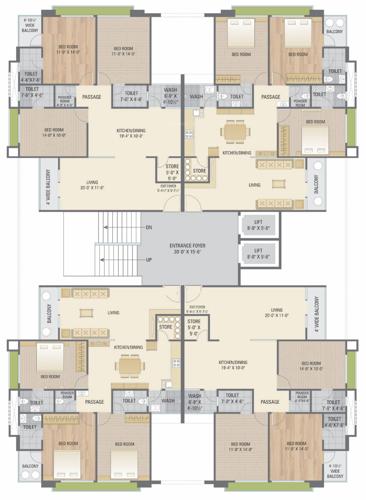  sai-aashish-paradise B Cluster Plan From 1st To 14th Floor