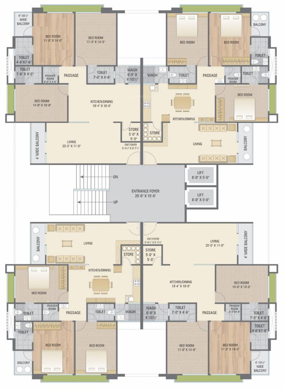  sai aashish paradise B Cluster Plan From 1st To 14th Floor