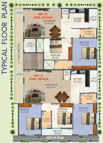  lucky-greens Lucky Greens Cluster Plan from 1st to 5th Floor