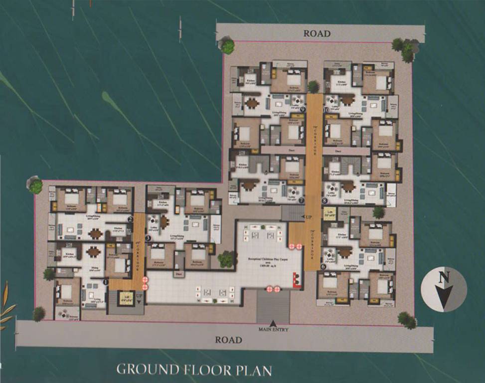  nagarbhavi marvel Ground Floor Cluster Plan