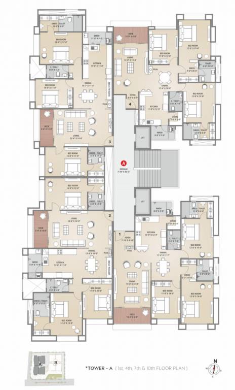 sangini nirvana A Cluster Plan from 1st to 10th Floor
