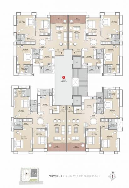  sangini-nirvana B Cluster Plan from 1st to 10th Floor
