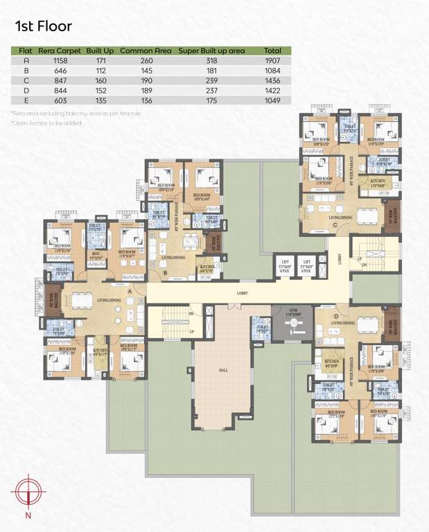  ville apartment Ville Apartment Cluster Plan For 1st Floor