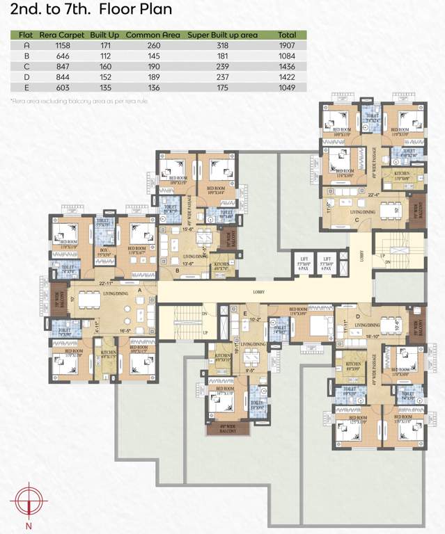  ville apartment Ville Apartment Cluster Plan From 2nd To 7th Floor