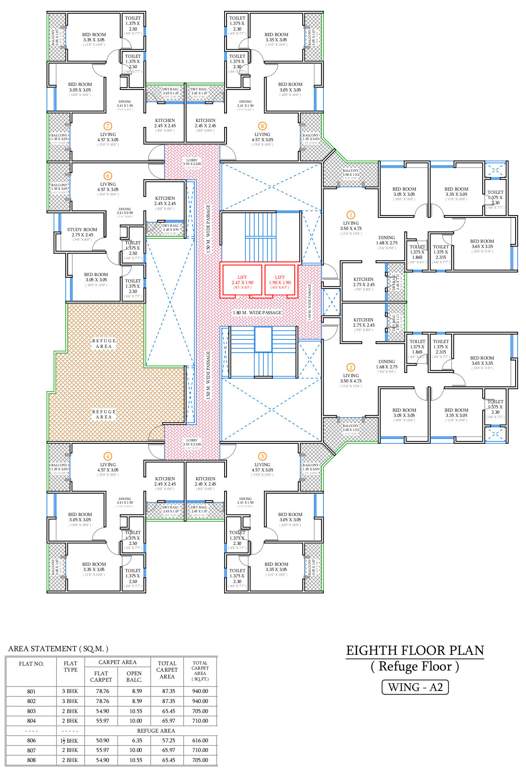 vivaan park Vivaan Park Building Number   A2 Cluster Plan for 8th Floor