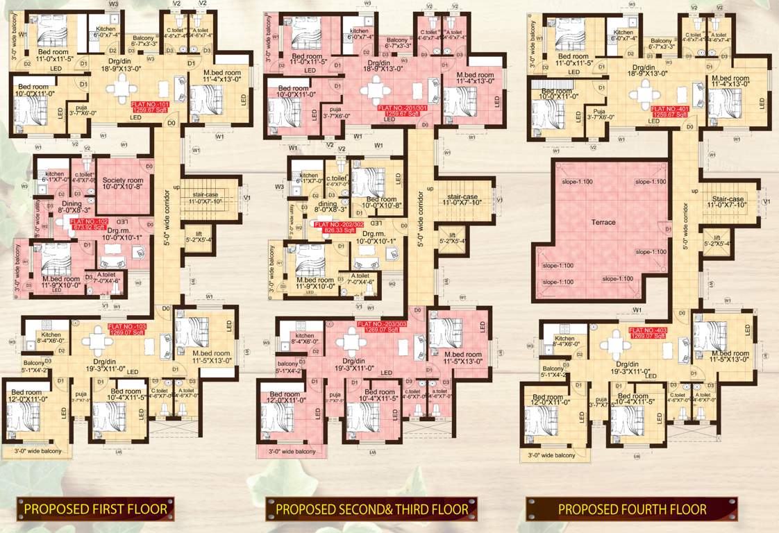  sri bhulaxmi sai raghunath avenue Cluster Plan From 1st To 4th Floor