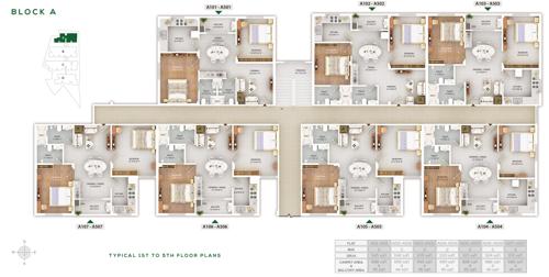  rashmi-lifestyle Block A Cluster Plan from 1st to 5th Floor