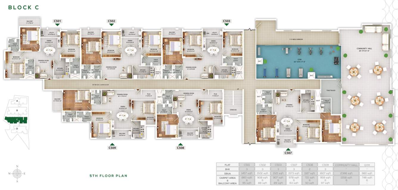  rashmi lifestyle Block C Cluster Plan for 5th Floor