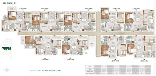 rashmi-lifestyle Block C Cluster Plan from 1st to 4th Floor