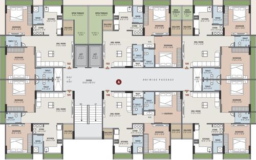  neelkanth-greens Block A Cluster Plan from 1st to 7th Floor