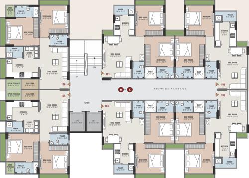  neelkanth-greens Block B+C Cluster Plan from 1st to 7th Floor