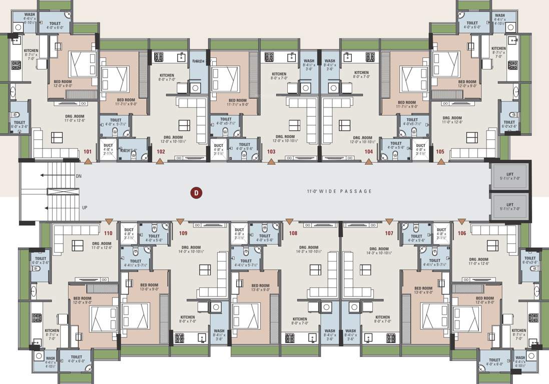  neelkanth greens Block D Cluster Plan from 1st to 7th Floor