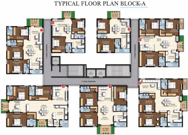  pramukh-elegance Block A Cluster Plan from 1st to 11th Floor
