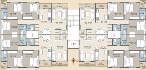  akshar-green-tower-a3-to-a9 A3 To A9 Cluster Plan from 1st to 5th Floor