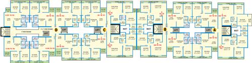 dream-villas-elite Wing A+B+C+D Cluster Plan from 2nd to 7th Floor