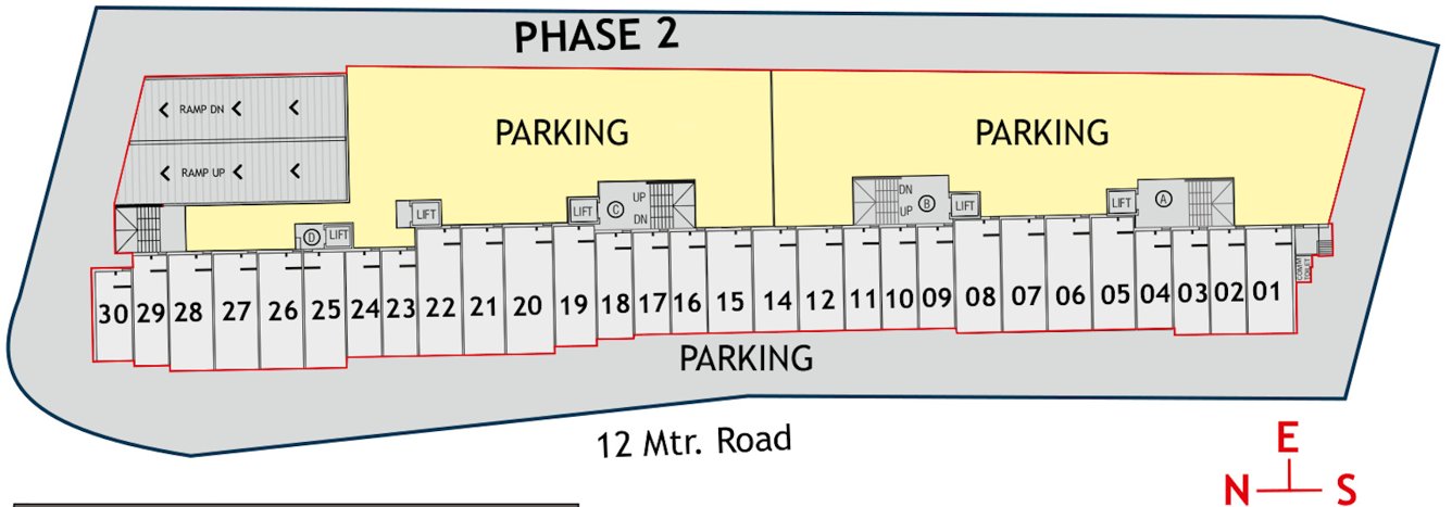  dream villas elite Wing A+B+C+D Ground Floor Cluster Plan