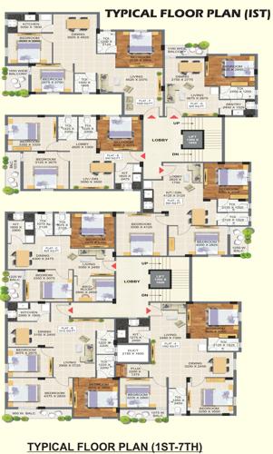  nirmala-prakash Nirmala Prakash Cluster Plan from 1st to 7th Floor