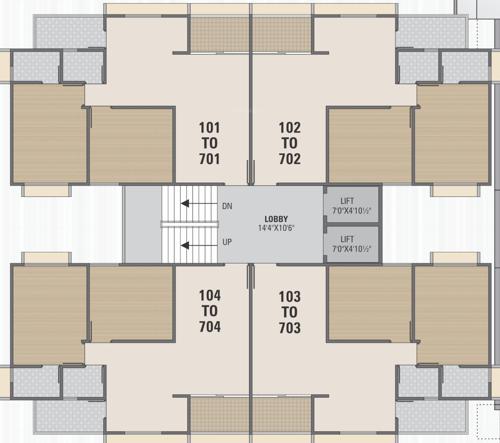  kanan-residency Kanan Residency Cluster Plan from 1st to 7th Floor