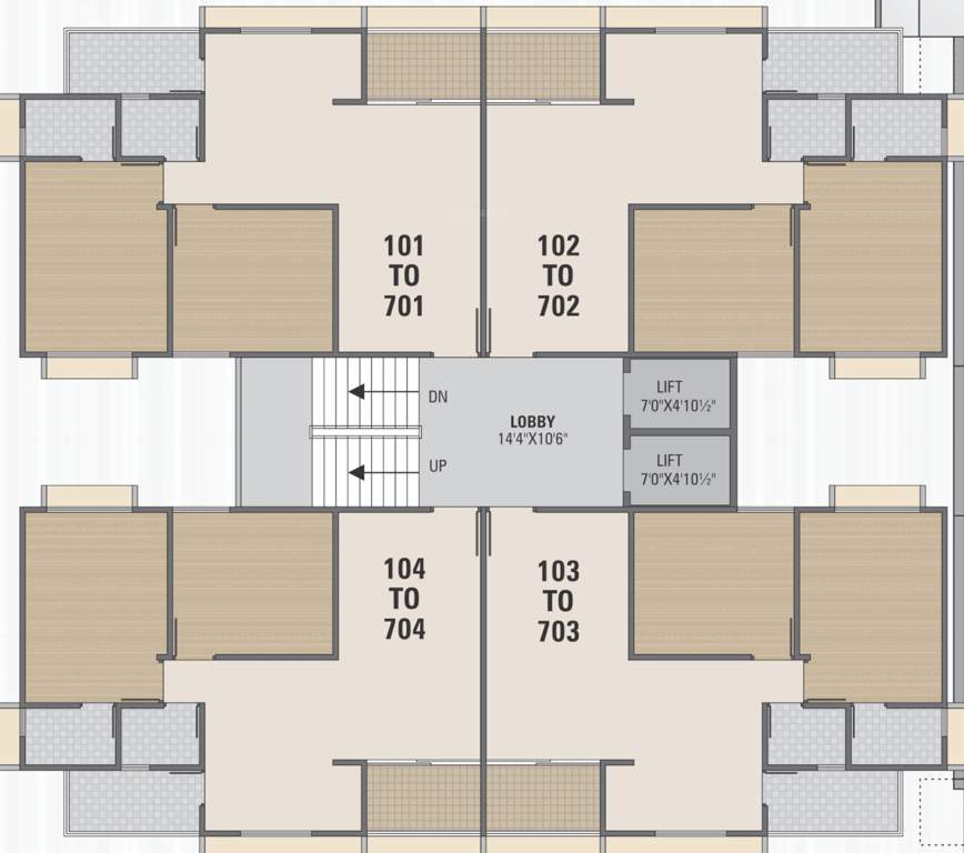  kanan residency Kanan Residency Cluster Plan from 1st to 7th Floor