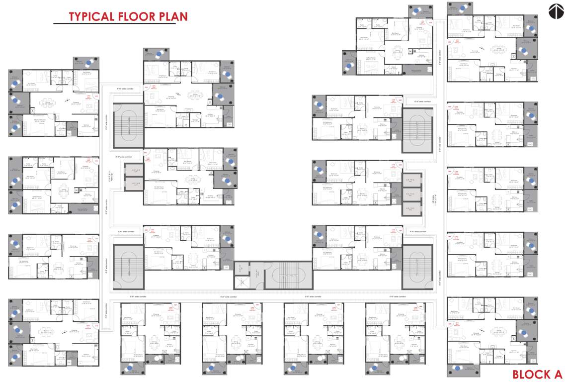  5 star living Block A Cluster Plan from 1st to 14th Floor
