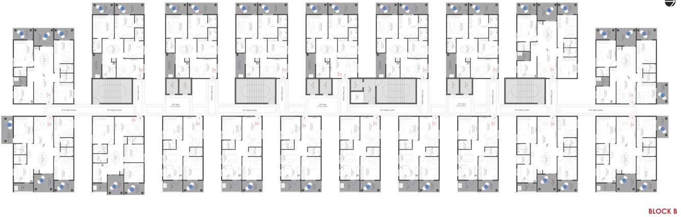  5 star living Block B Cluster Plan from 1st to 14th Floor