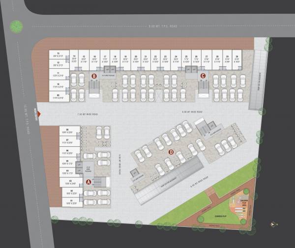  kalash-prathna A, B, C, D Cluster Plan For Ground Floor