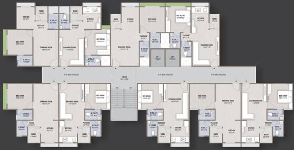  kalash-prathna B Typical Cluster Plan
