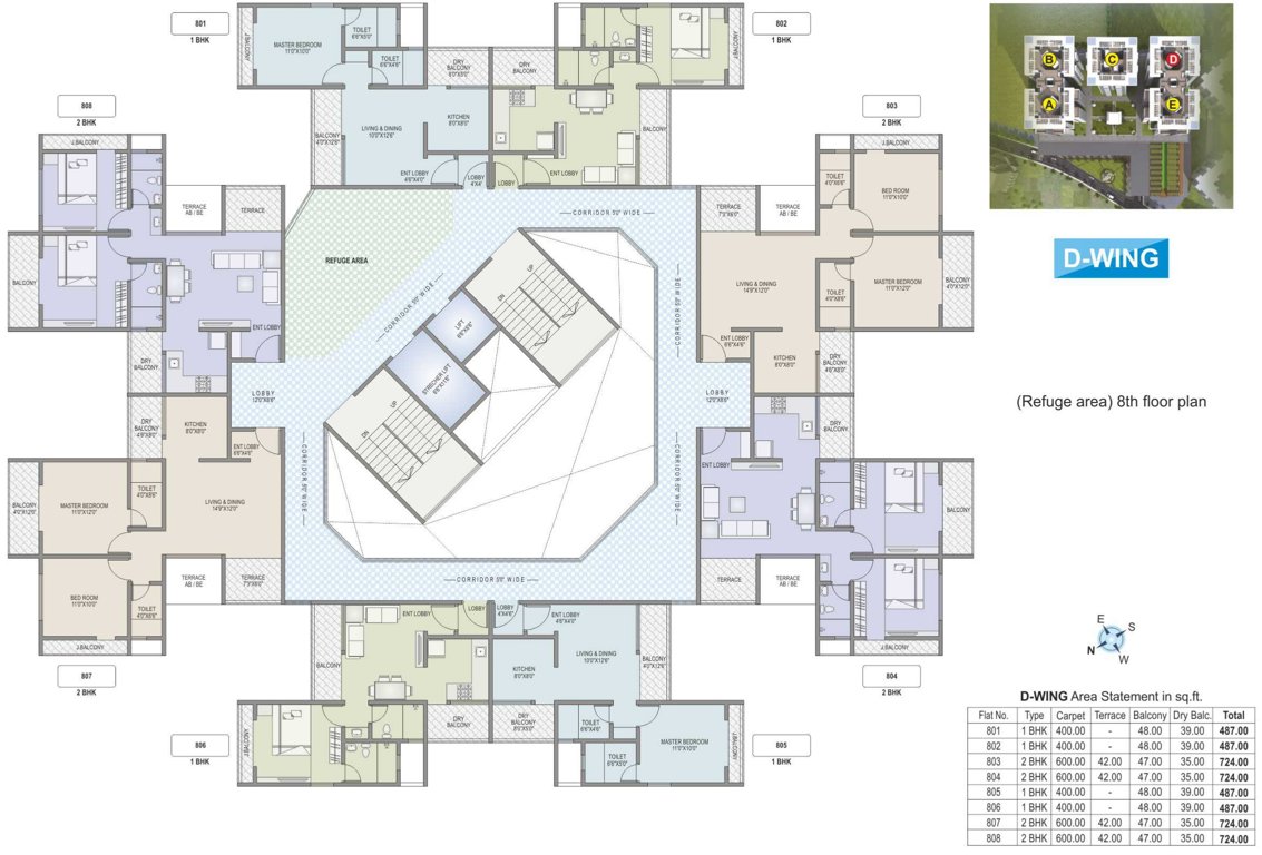  kaishori prangan Phase IV D Building Cluster Plan for 8th Floor