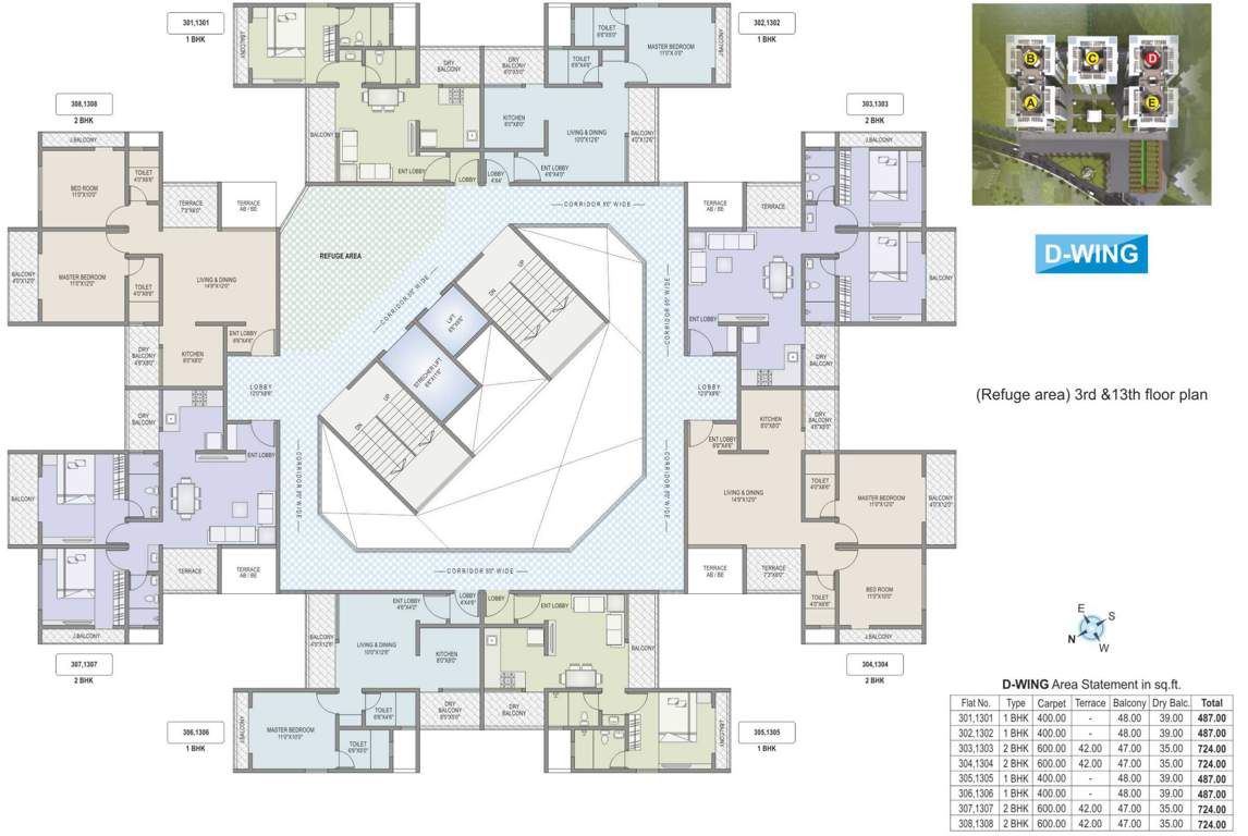  kaishori prangan Phase IV D Building Cluster Plan from 3rd And13th Floor