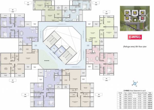  kaishori-prangan Phase IV E Building Cluster Plan for 8th Floor