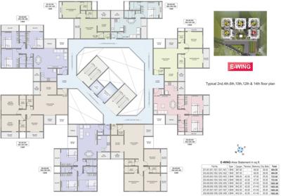  kaishori-prangan Phase IV E Building Cluster Plan from 2nd, 4rth, 6th, 10th, 12th And  14th Floor