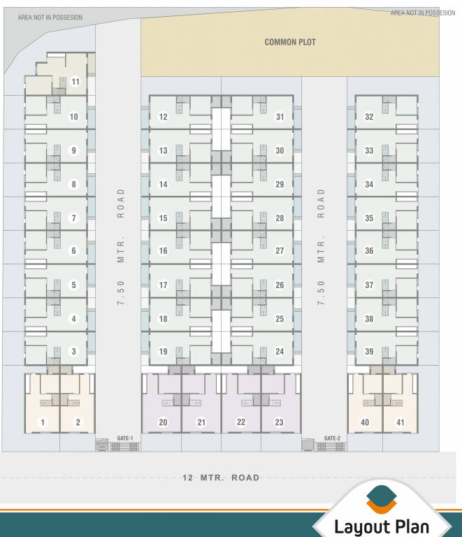  bunglows Layout Plan