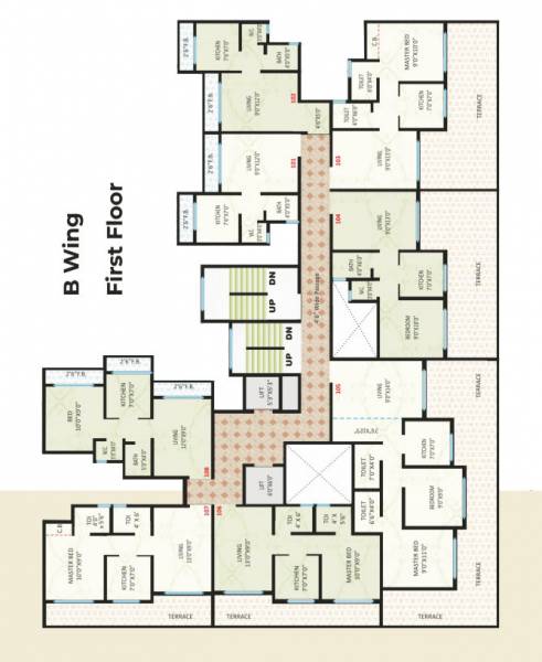  paramount-enclave-phase-1 Building No 1B Cluster Plan for 1st Floor