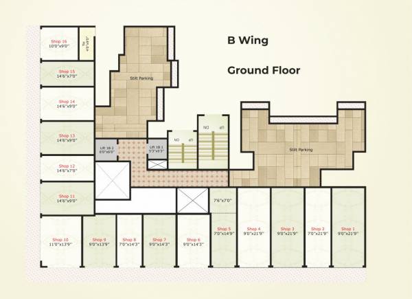  paramount-enclave-phase-1 Building No 1B Cluster Plan for Ground Floor