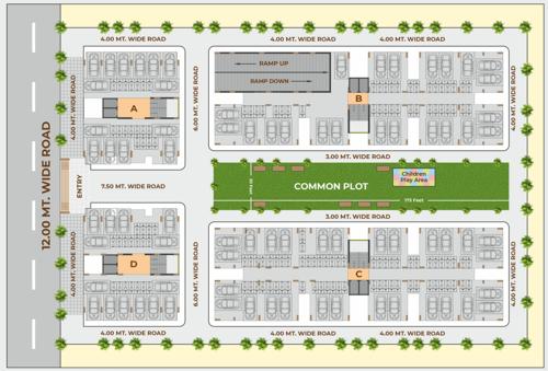  shreemad-glory Block A, Block B, Block C And Block D Cluster Plan for ground Floor
