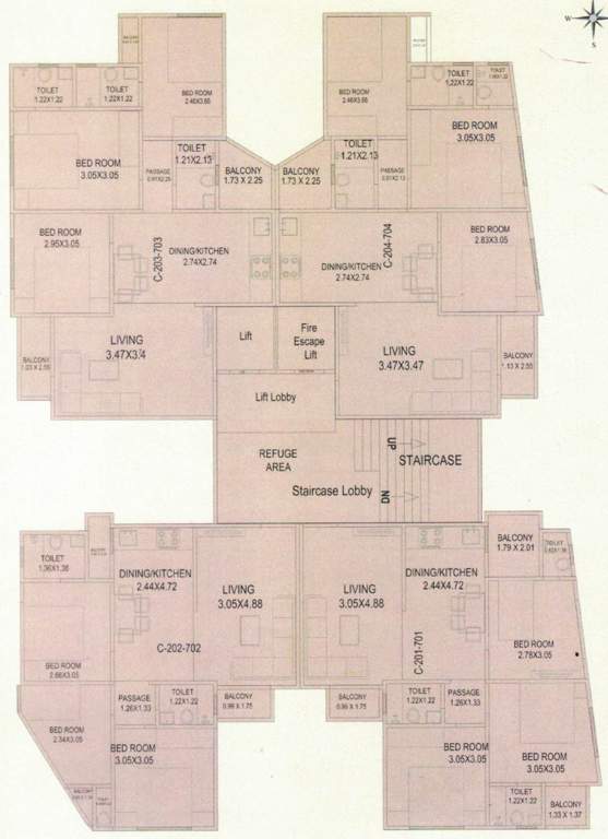 vraj resicom plaza Tower A Cluster Plan From 1st To 7th Floor