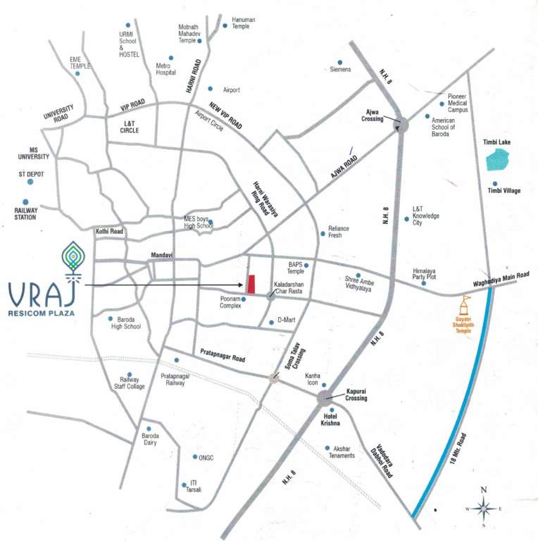 vraj resicom plaza Location Plan