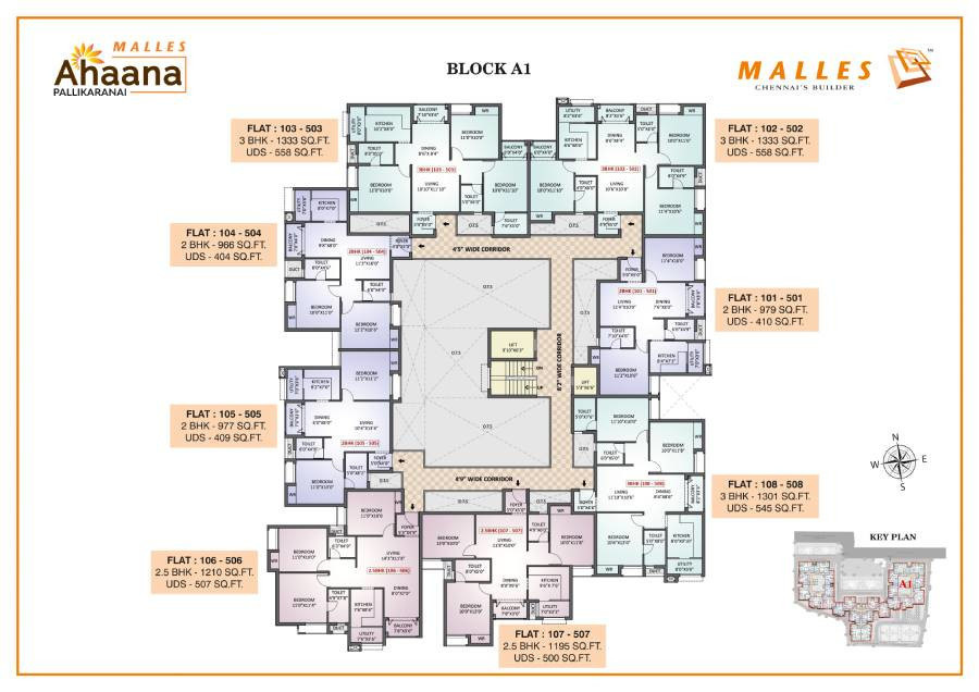  ahaana Block 1 Cluster Plan For Typical Floor Plan
